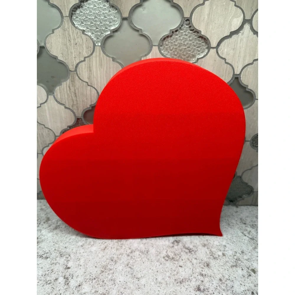 Trinket tray display Heart Shaped Red 3D Printed